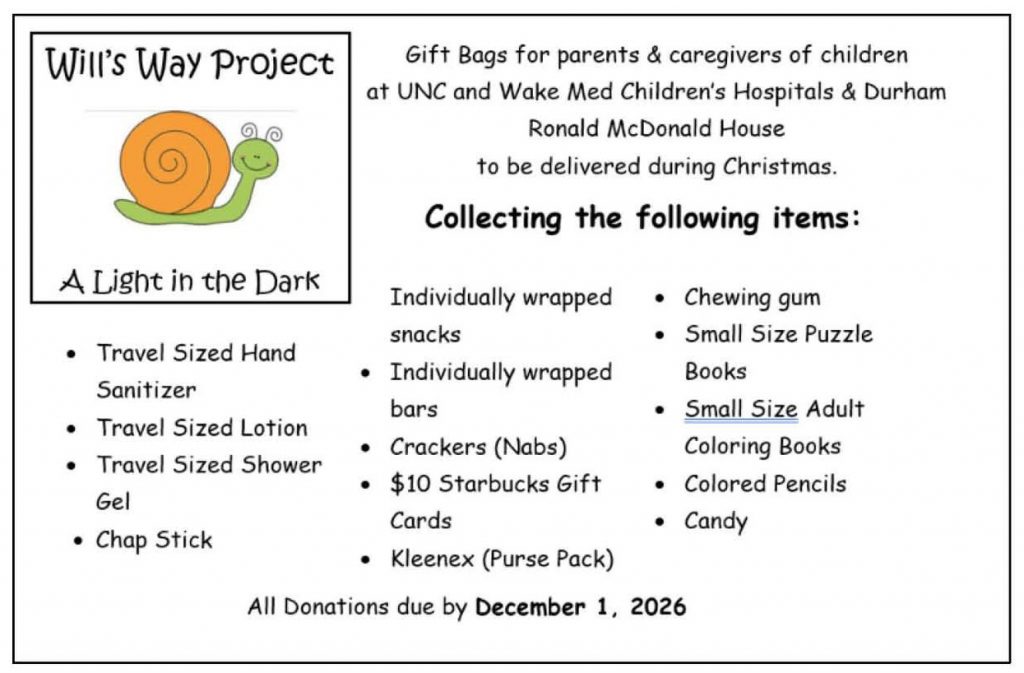 Will's Way Project Items 2026